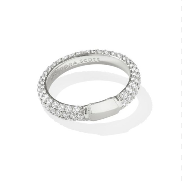 Kendra Scott Jewelry - Kendra Scott Emery Silver Band Ring | White Crystal | NWOT | Size 7